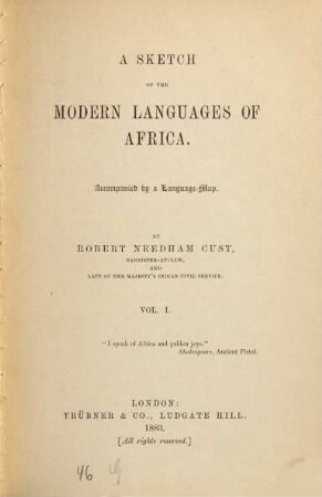 A sketch of the modern languages of Africa, 1