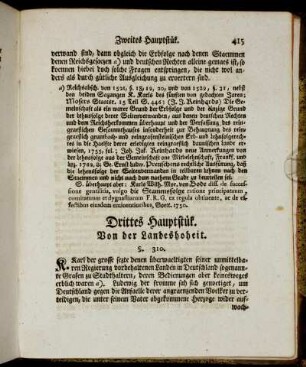 Drittes Hauptstük. Von der Landeshoheit