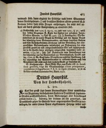 Drittes Hauptstük. Von der Landeshoheit