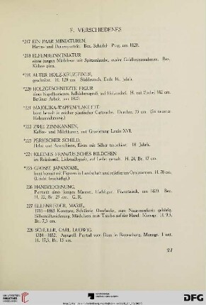 F. Verschiedenes (Nr. 217-259)