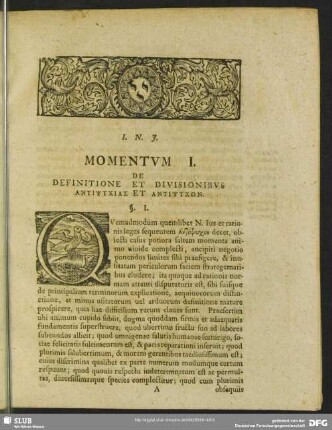 Momentum I. De Definitione Et Devisionibus ΑΝΤΙΨΥΧΙΑΣ Et ΑΝΤΙΨΥΧΩΝ