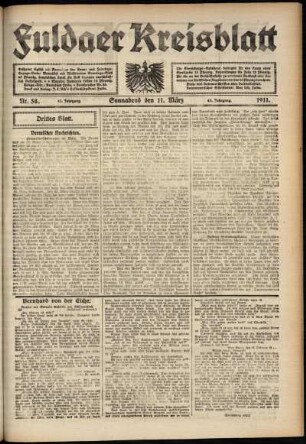 Dritte Ausgabe vom Samstag, den 11. März 1911.