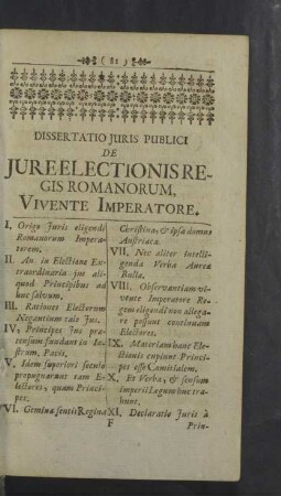 Dissertatio Juris Publici de Jure electionis regis romanorum