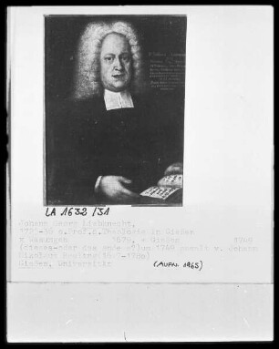 Bildnis des Giessener Universitätsprofessors Johann Georg Liebknecht