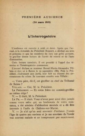 Première audience (24 mars 1919)
