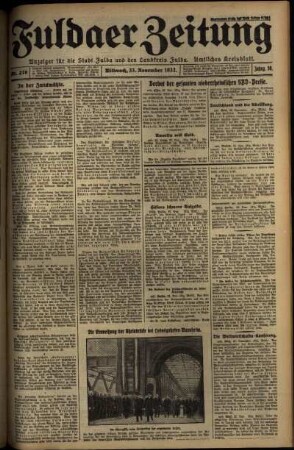 Erste Ausgabe vom Mittwoch, den 23. November 1932.