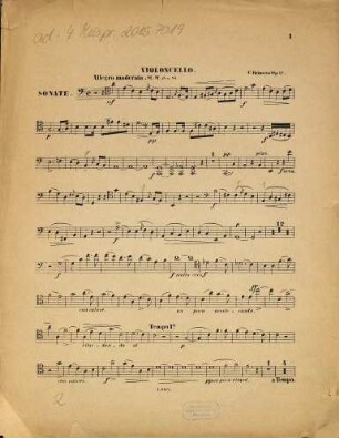 Sonate für Pianoforte und Violoncello (Violine od. Viola) : op. 42