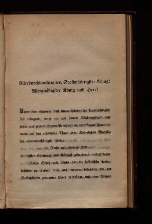 Allerdurchlauchtigster, Großmächtigster König! Allergnädigster König und Herr!