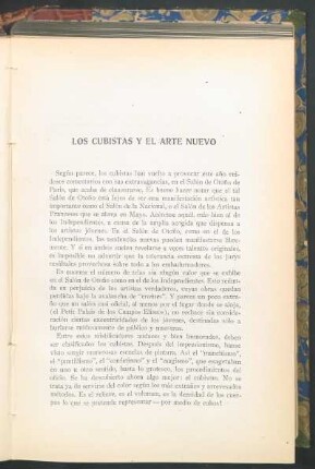 Los cubistas y el arte nuevo