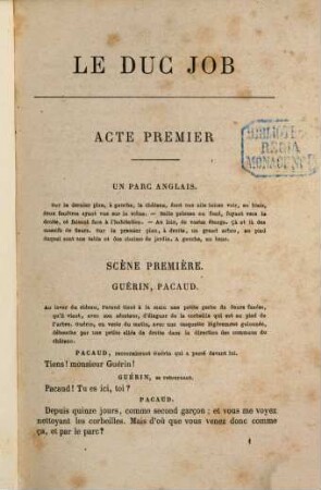 Le duc Job : Comédie en quatre actes et en prose