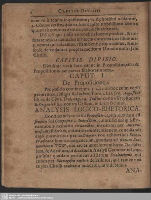 Caput I. De Propositione