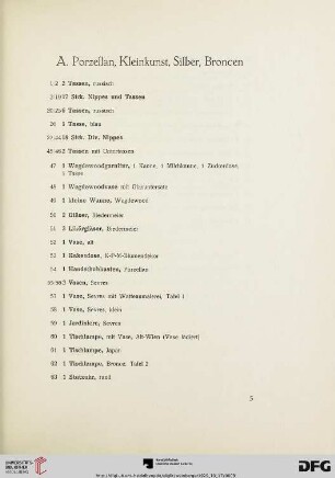 A. Porzellan, Kleinkunst, Broncen (Nr.1-76)
