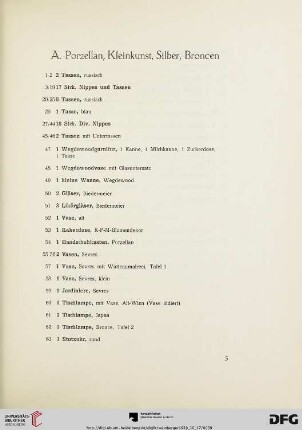 A. Porzellan, Kleinkunst, Broncen (Nr.1-76)