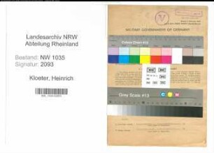Entnazifizierung Heinrich Kloeter , geb. 02.04.1907 (Steiger)