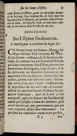 Reflexions Sur L'Epître Dedicatoire.