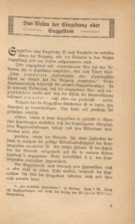 Das Wesen der Eingebung oder Suggestion