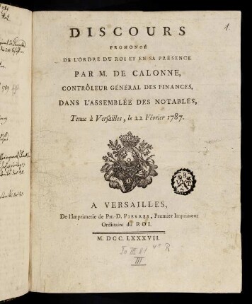 1-34, Discours Prononcé De LÓrdre Du Roi Et ...