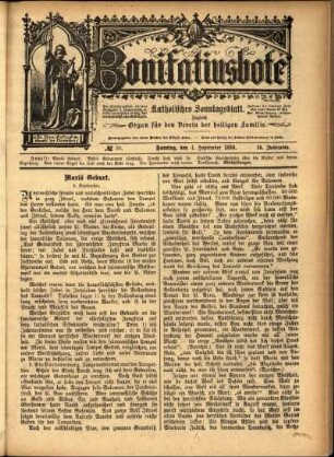 Erste Ausgabe vom Sonntag, den 04. September 1898.