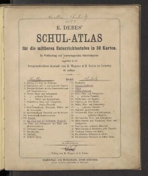 E. Debes' Schul-Atlas für die mittleren Unterrichtsstufen in 38 Karten