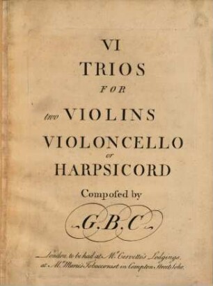 VI trios for two violins violoncello or harpsichord