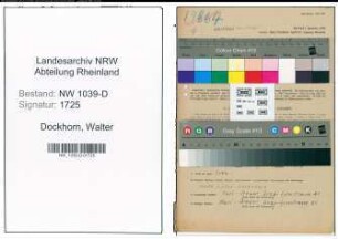 Entnazifizierung Walter Dockhorn , geb. 13.01.1912 (Laborangestellter)