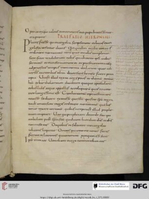 Praefatio Hieronymi in quattuor evangelia