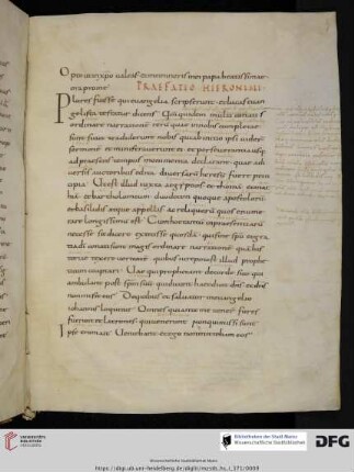Praefatio Hieronymi in quattuor evangelia
