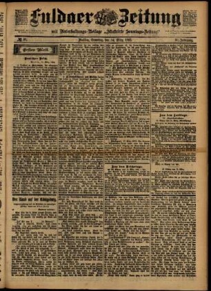 Erste Ausgabe vom Samstag, den 14. März 1903.