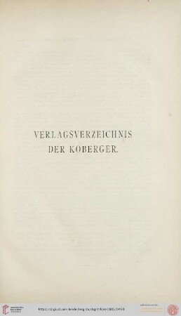 Verlagsverzeichnis der Koberger