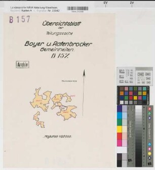 Bottrop (Bottrop), Teilung der Boyer und Batenbrocke Gemeinheiten, Übersichtskarte