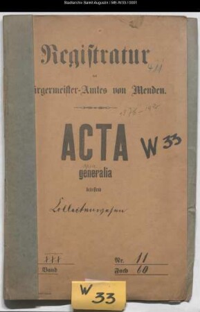 Kirchen-Kollekten - generalia -