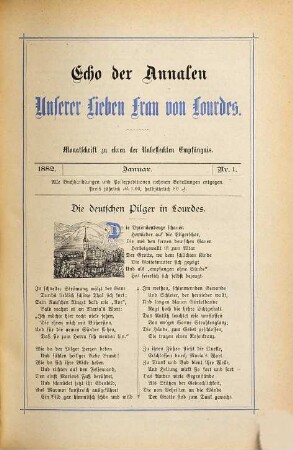 Echo der Annalen U.l.F. von Lourdes : Monatschr. zu Ehren d. unbefleckten Empfängnis. 2. 1882