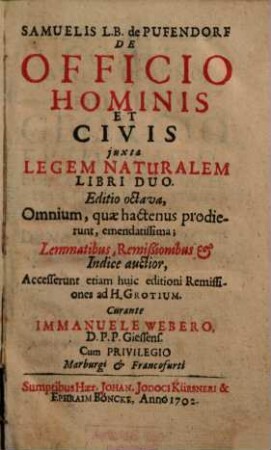 De officio hominis et civis juxta legen naturales