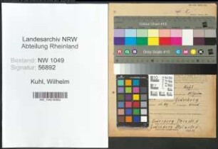 Entnazifizierung Wilhelm Kuhl , geb. 06.12.1919 (Schreiner)
