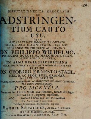 Disp. med. inaug. de adstringentium cauto usu
