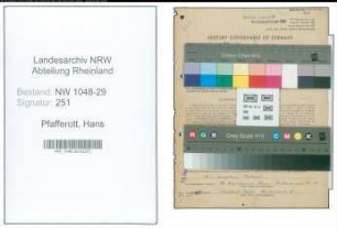 Entnazifizierung Hans Pfafferott , geb. 03.03.1903 (Beamter)