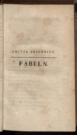 Erster Abschnitt. Fabeln.