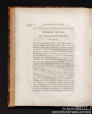 Troisième Section des édifices particuliers.