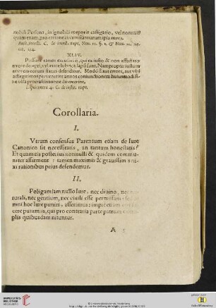Corollaria I-IIII