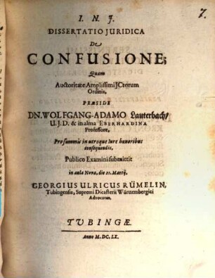 Dissertatio Juridica De Confusione