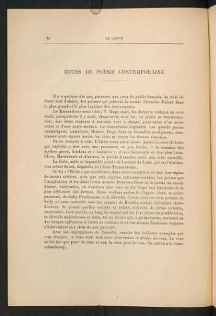94-103, Notes de Poésie contemporaine. Les tourments de Démétrius.