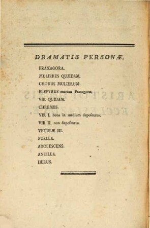 Aristophanis Comoediae : In Latinum Sermonem Conversae, 2
