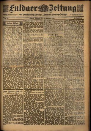 Erste Ausgabe vom Dienstag, den 25. Februar 1902.