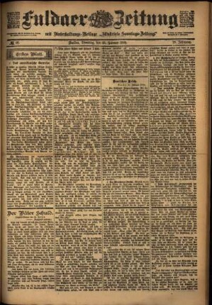 Erste Ausgabe vom Dienstag, den 25. Februar 1902.