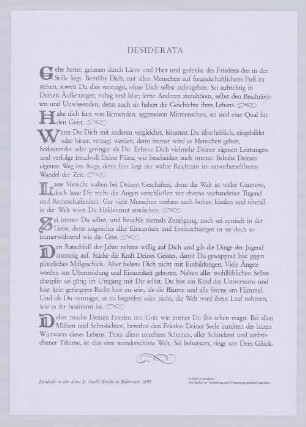"Desiderata"
