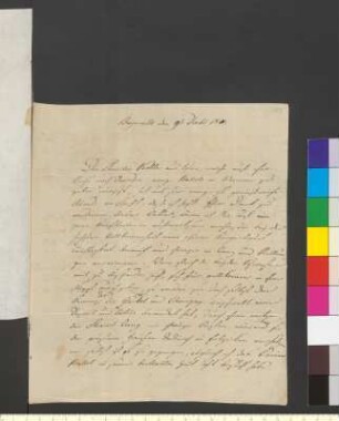 Brief von Münch, Georg (?) von an Goethe, Johann Wolfgang von