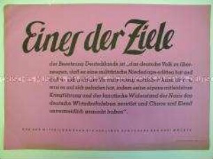 Maueranschlag mit Zitat aus der Erklärung der Alliierten zur Potsdamer Konferenz