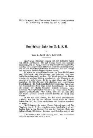 Das dritte Jahr im D.L.E.H.