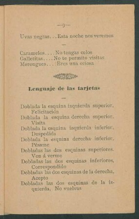 Lenguaje de las tarjetas