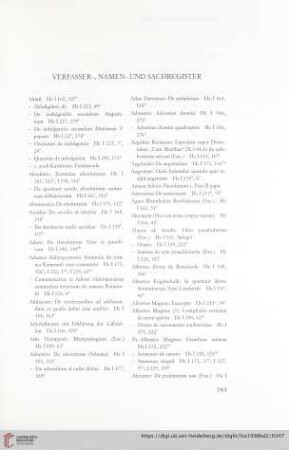 Verfasser-, Namen- und Sachregister